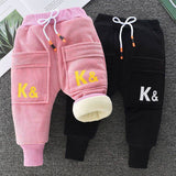 Kid Baby Boy Girl Winter Thickened Plush Warm Pants