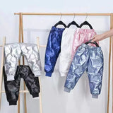 Kid Baby Girl Boy Down Winter Bright Down Thickened Pants