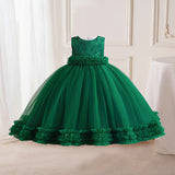 Flower Girl Formal Maxi Grace Tulle Stitching Catwalk Piano Princess Dress