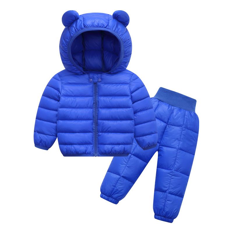 Kid Baby Boy Girl Down Cotton Warm 2 Pcs Sets