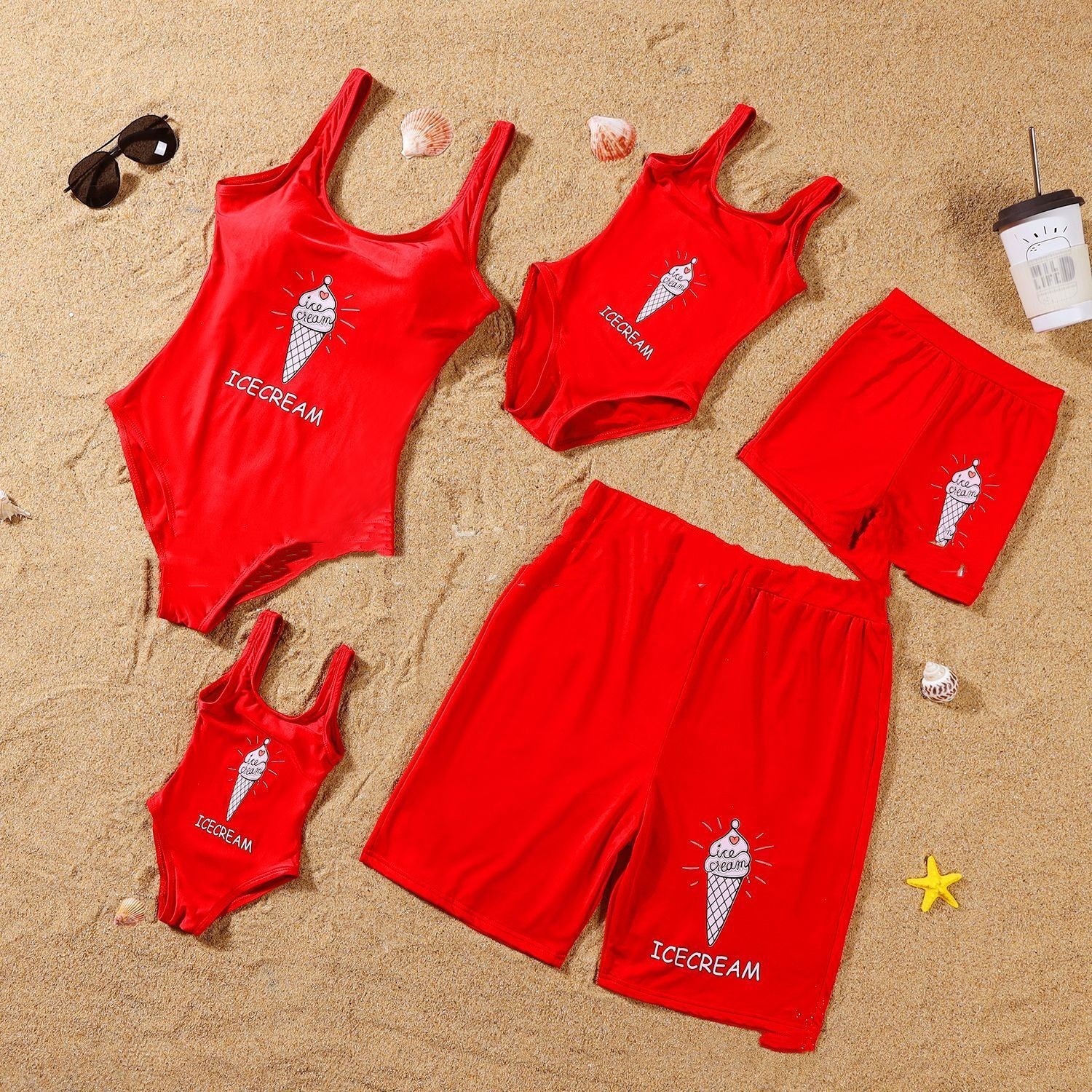 Family Matching Parent-child Quick Dry Beach Swimsuit
