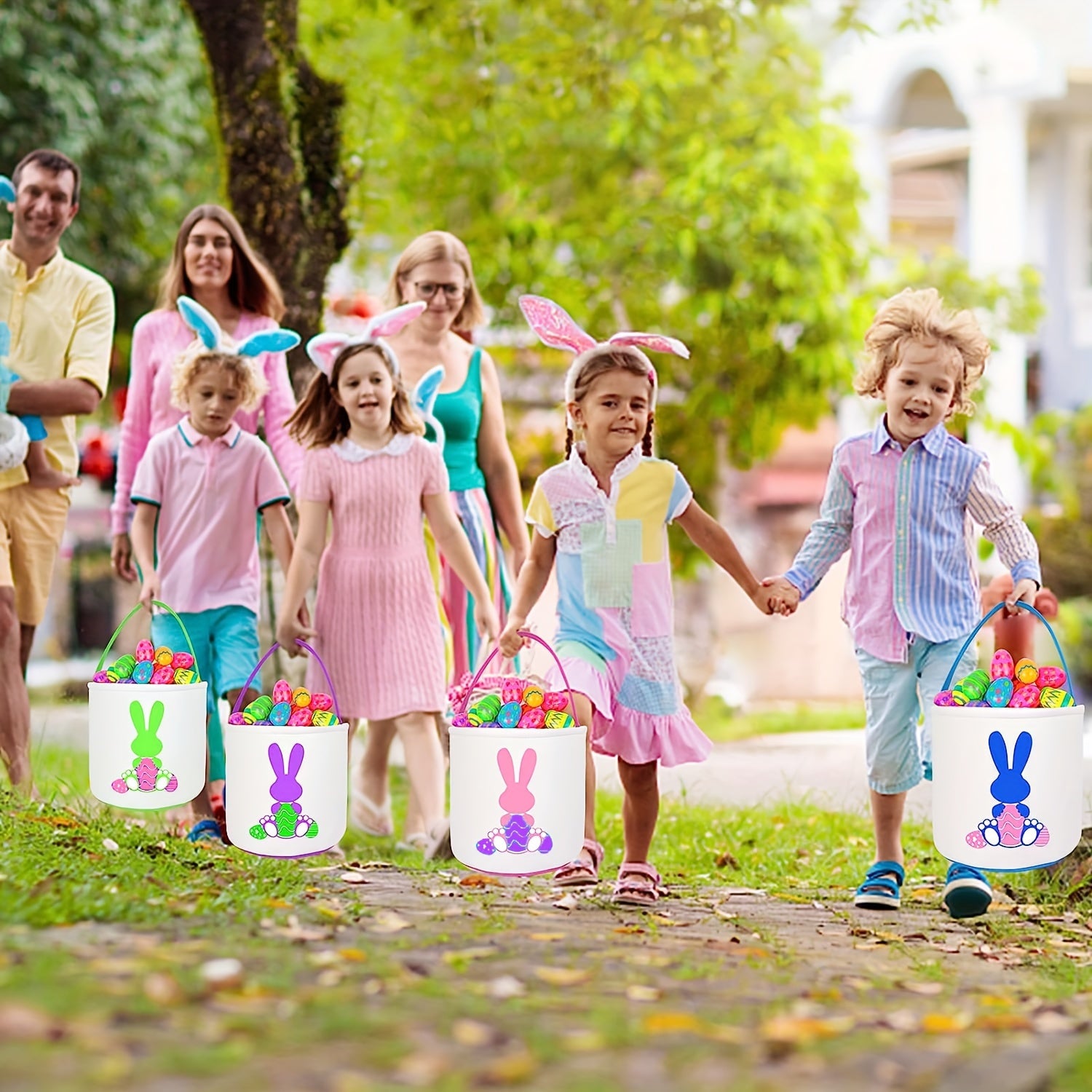 Easter Baskets Canvas Easter Bunny Bucket Easter Basket Stuffer