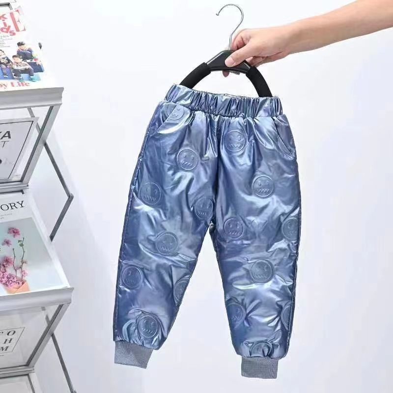 Kid Baby Girl Boy Down Winter Bright Down Thickened Pants
