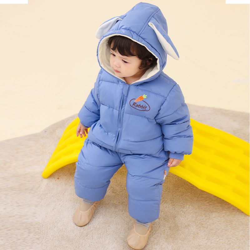 Baby Girl One-piece Down Jacket Fleece Thickened Rompers