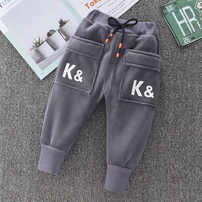 Kid Baby Boy Girl Winter Thickened Plush Warm Pants