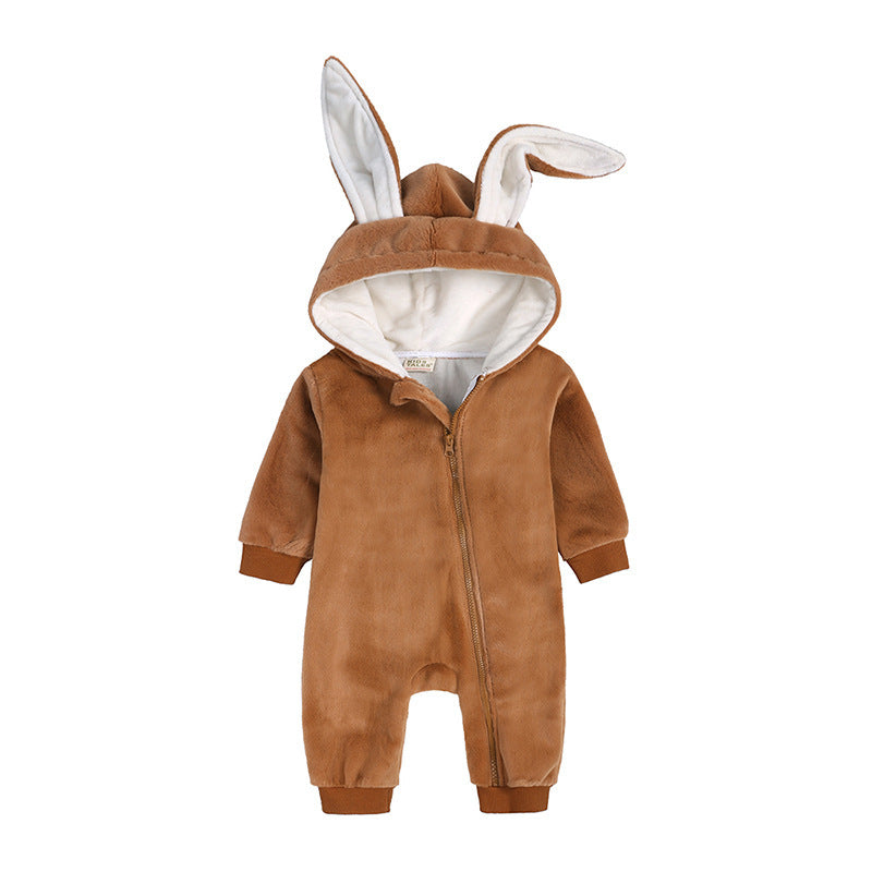 Infant Baby Rabbit Ear Jumpsuit Newborn Warm Romper