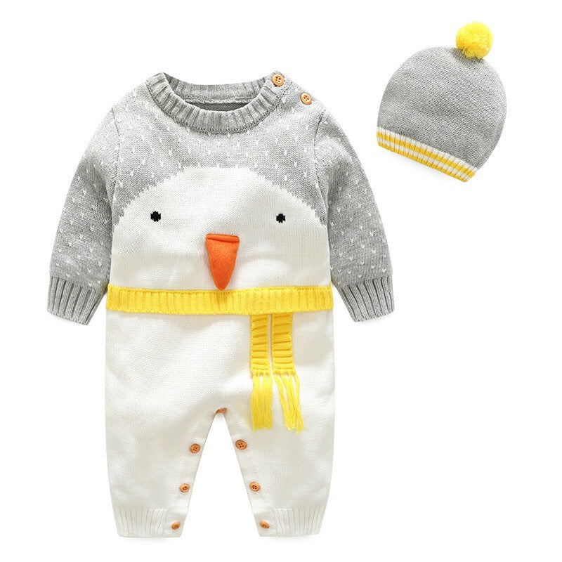Baby Boy Girl Christmas Wool Cotton Climbing Winter Rompers