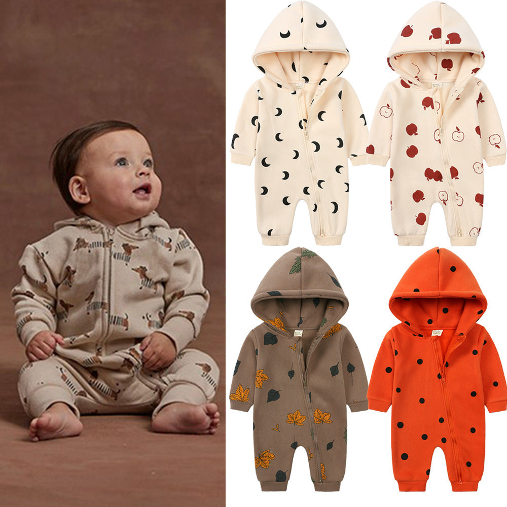 0-2T Fashion Baby Long Sleeve Fleece Romper