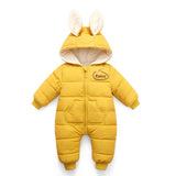 Baby Girl One-piece Down Jacket Fleece Thickened Rompers