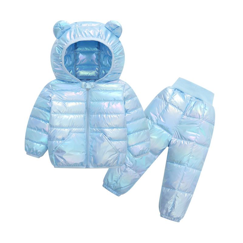 Kid Baby Boy Girl Down Cotton Warm 2 Pcs Sets