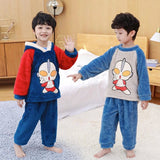 Kid Baby Boy Autumn Winter Plush Thick Pajamas