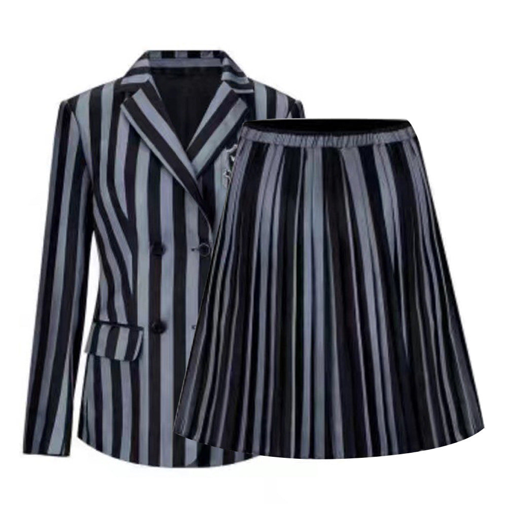 3-8T Kid Halloween Wednesday Black Cosplay Costume