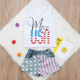 Baby Girls 4th of July Independence Day Outfit Tassel Shorts 2 Pcs Sets