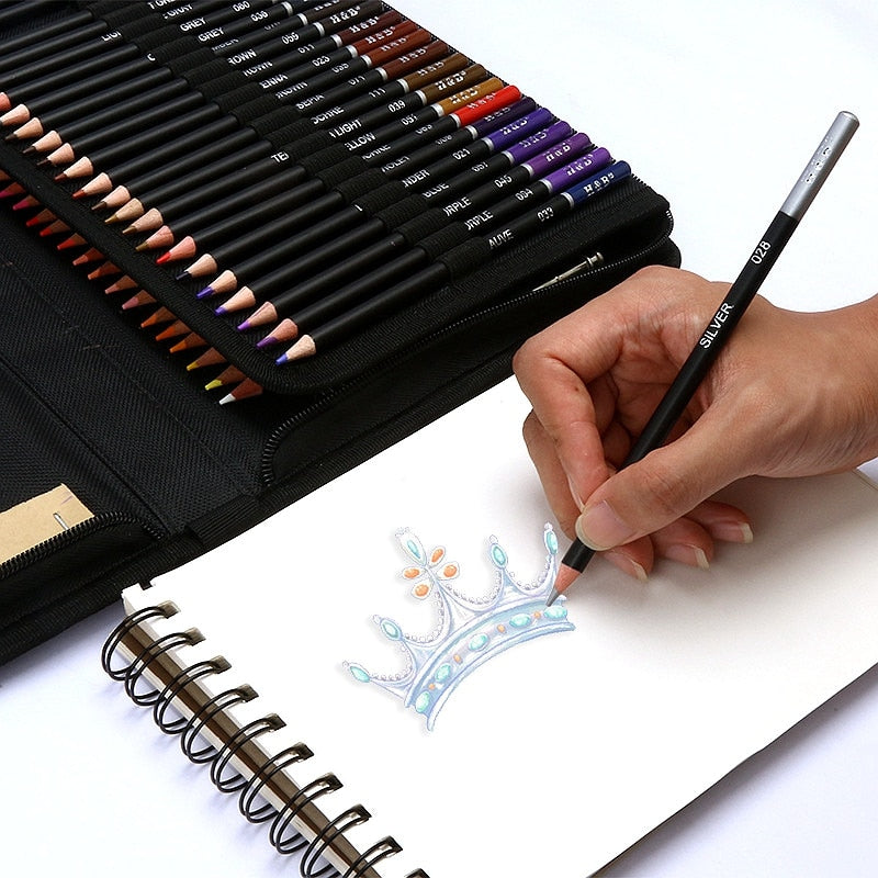96 pcs/set Drawing Sketch Pencils Charcoal Graphite Watercolor Metallic Colored Pencil