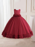 Flower Girl Formal Maxi Grace Tulle Stitching Catwalk Piano Princess Dress