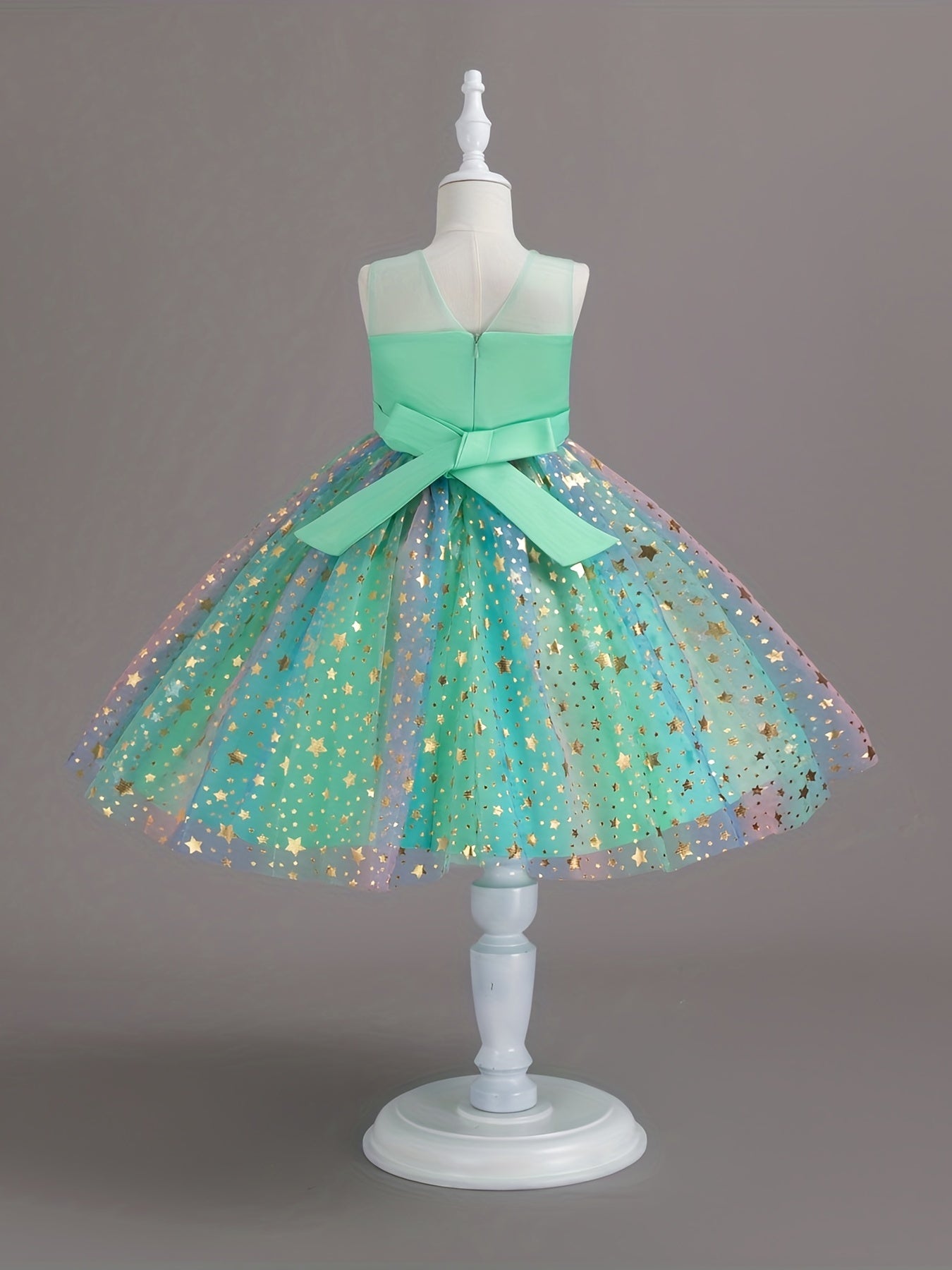 Kid Girl Tutu Sleeveless Princess Flower Bow Tulle Dance Ball Dresses