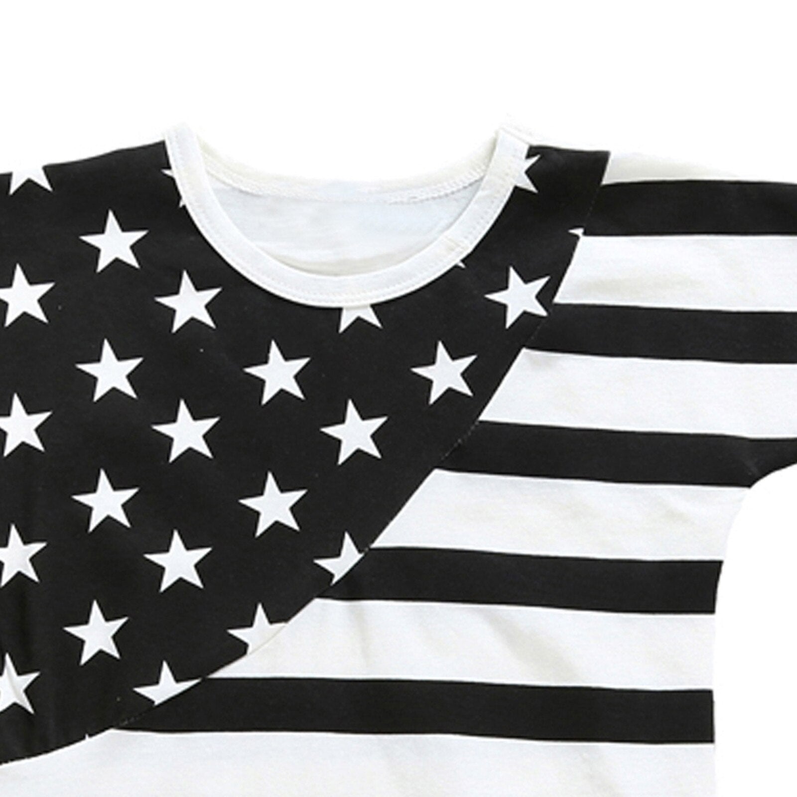 Baby Boy 4th Of July independence Day Short Sleeve Stripe Print Romper