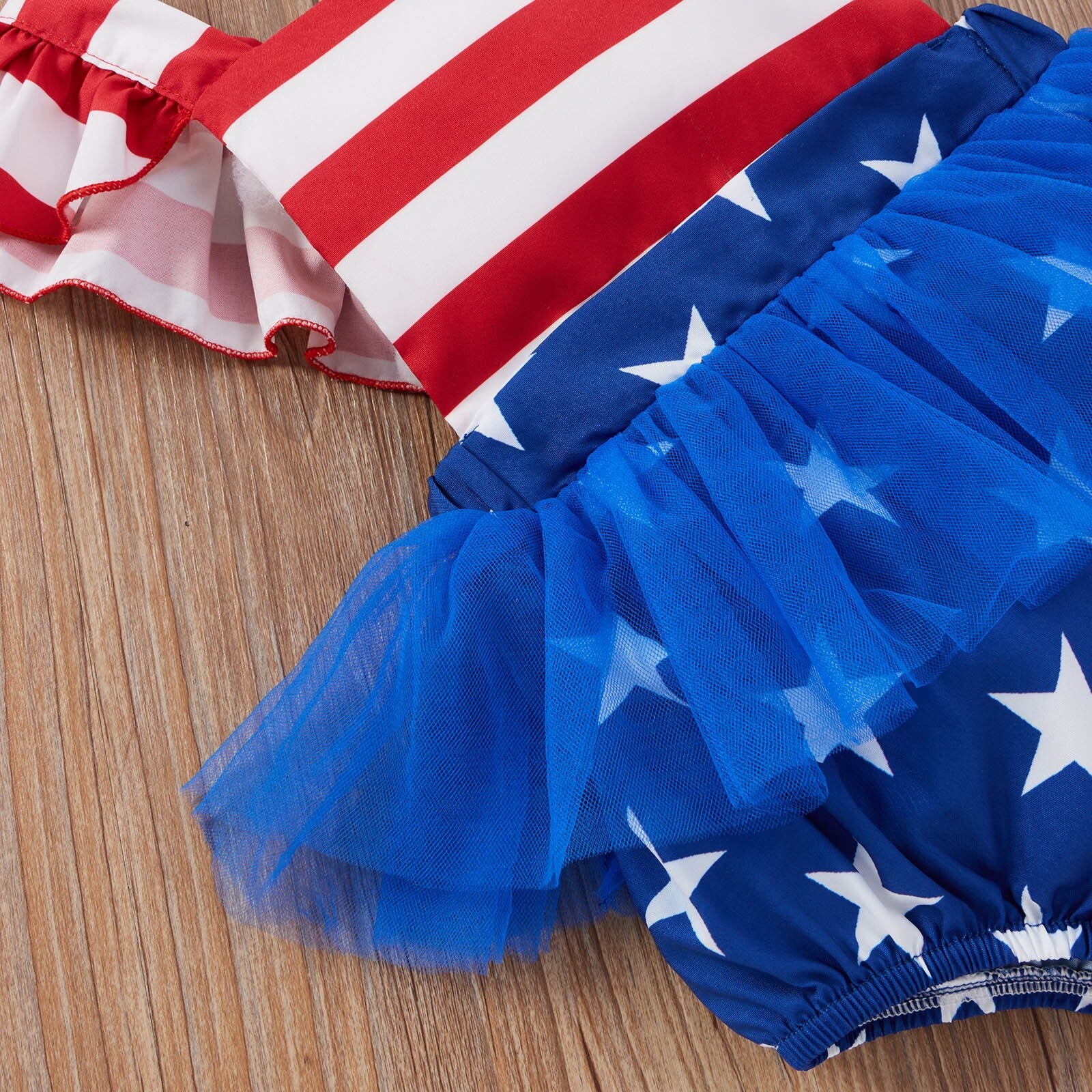 Baby Girl 4th of July Independence Day Bodysuit Rompers