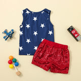 Baby Girl 4th Of July independence Day Short Sleeve Sets