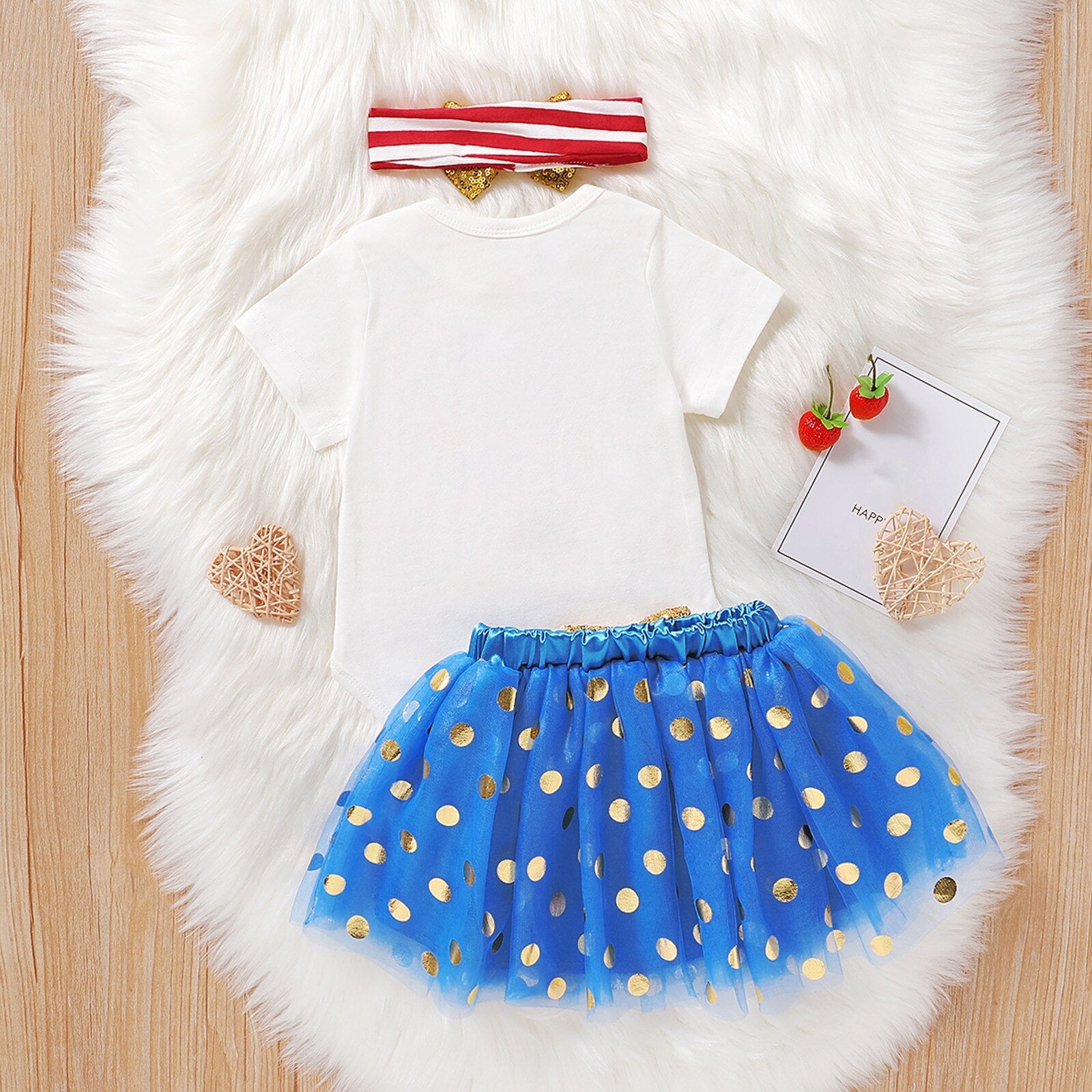 Baby Girl 4th Of July independence Day Short Sleeve Tutu Dress