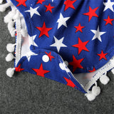 Baby Girl 4th of July Independence Day Sleeveless Bodysuit Rompers