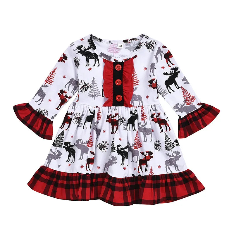 Kid Baby Boy Girl Cute Pretty Christmas Long Sleeve 2 Pcs Sets