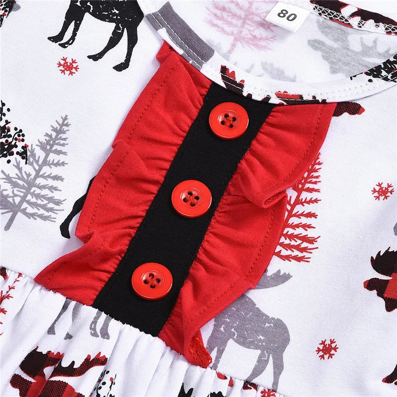 Kid Baby Boy Girl Cute Pretty Christmas Long Sleeve 2 Pcs Sets