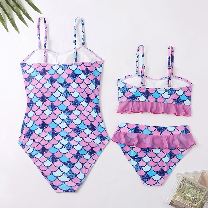 Family Matching Mother Daughter Swimsuits Mommy and Me Bikini Swimwear