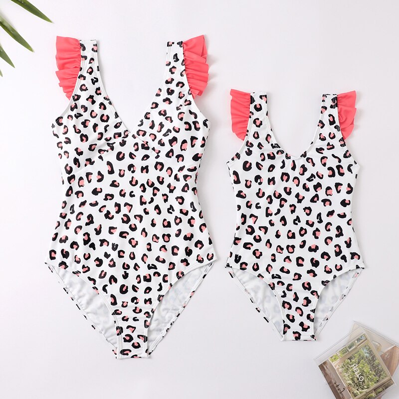 Family Matching Mother Daughter Swimsuits Mommy and Me Bikini Swimwear