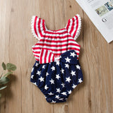 Girl Baby Sleeveless Fourth of July Independence Day Romper