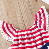 Girl Baby Sleeveless Fourth of July Independence Day Romper