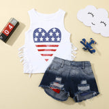 Kids Baby Girl 4th Of July Short Sleeve independence Day Sets