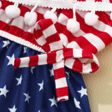 Baby Girl 4th of July Independence Day Tassel Off-shoulder Party Dresses