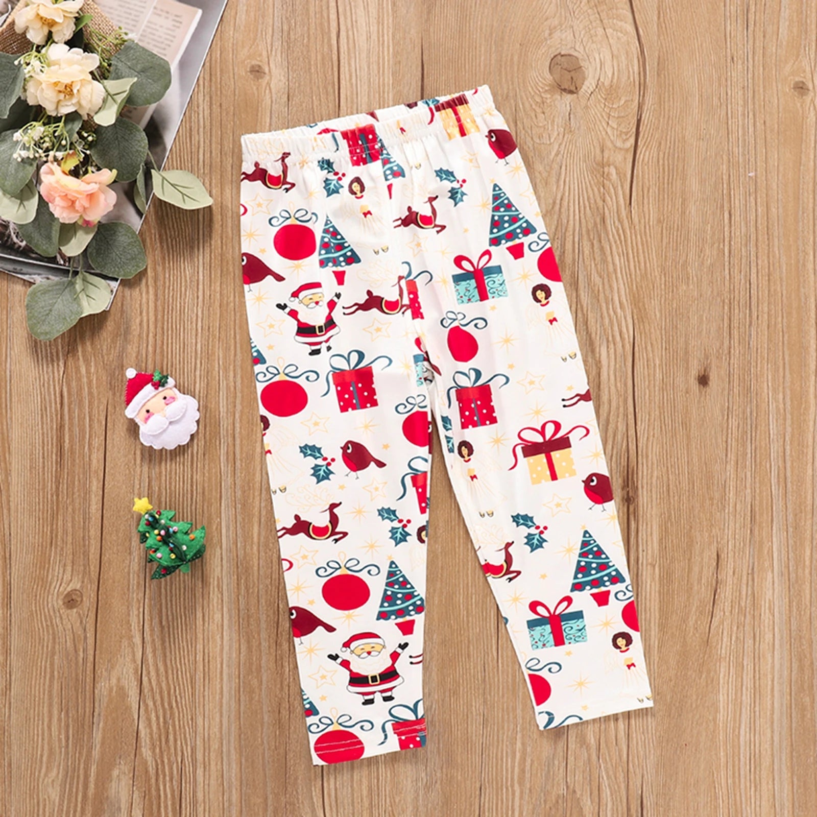 Kid Girls Christmas Santa Round Collar 3 Pcs Sets