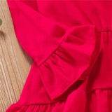 Kid Girls Christmas Santa Round Collar 3 Pcs Sets