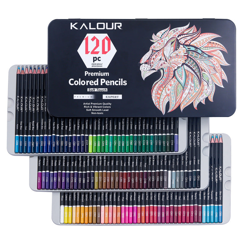 120 Colors Professional Color Pencil Set Iron Box Colored Colour Drawing Pencil