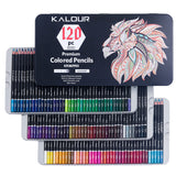120 Colors Professional Color Pencil Set Iron Box Colored Colour Drawing Pencil