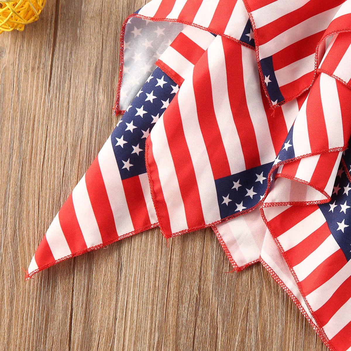 Baby Girls Independence Day Ruffle 4th of July Stripe Stars Print Dress