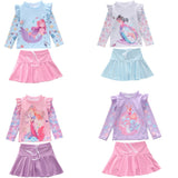 Kid Girl Split Mermaid Long-sleeved Sun-proof Swimsuit