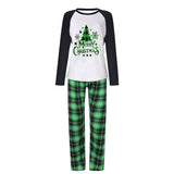 Family Matching Home Suit Christmas Plaid Patchwork Printed Pajamas