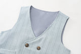Kid Baby Boy Double-breasted British Performance Suit 4 Pcs Sets