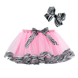 Kid Girls Lined Cartoon Cow Zebra Skirts