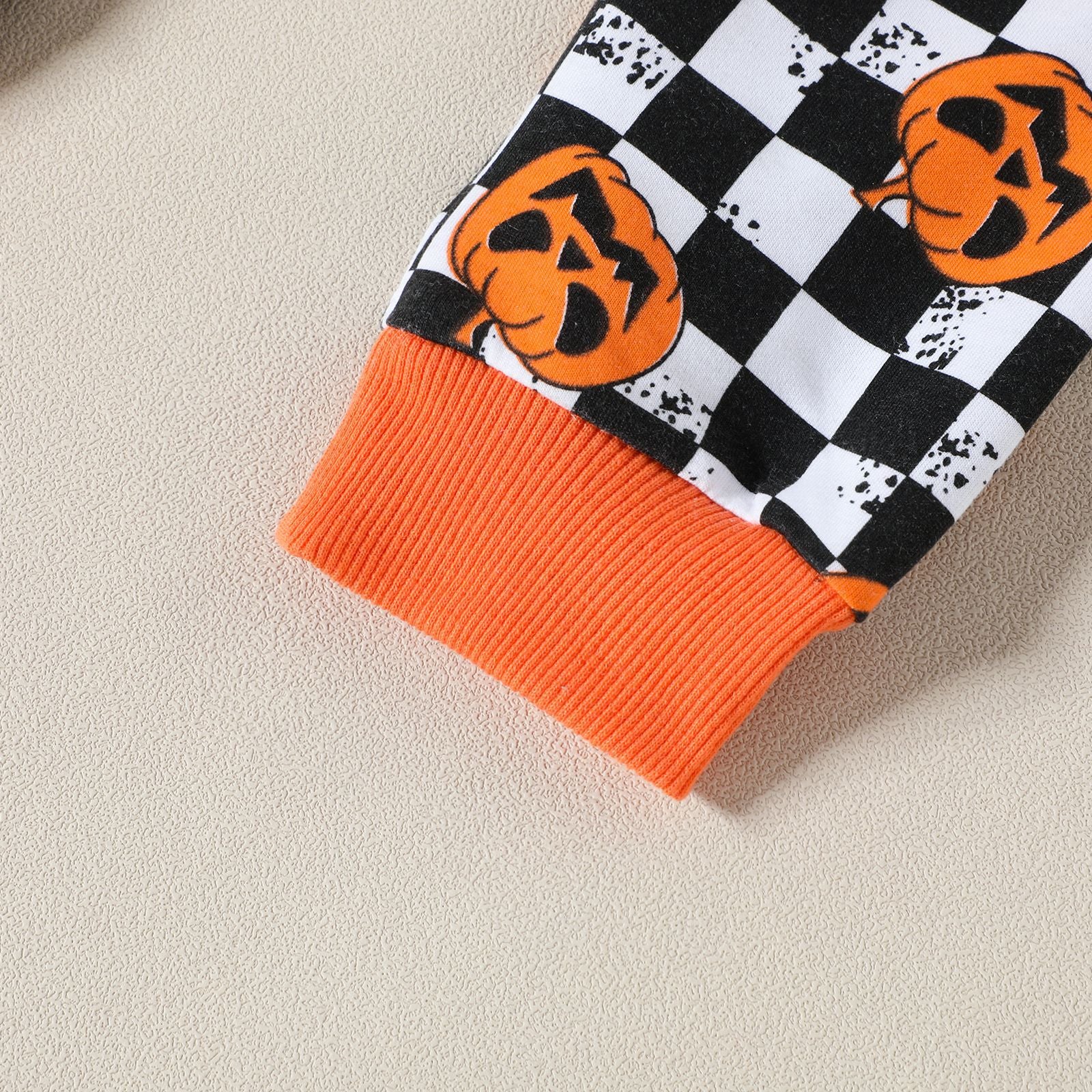 Baby Boy Halloween Checkerboard Pumpkin Suit 2 Pcs Set