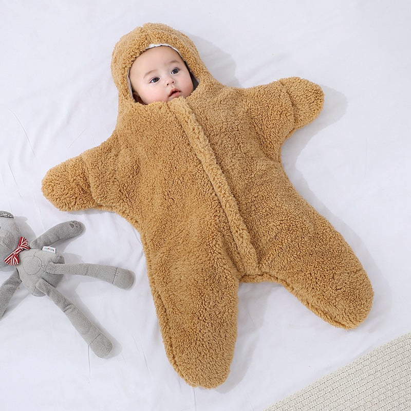 Baby Winter Thickened Anti-startle Wrapped Swaddling Sleeping Pajamas