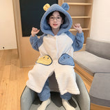 Kid Boy Pajamas Thickened Warm Flannel Coral Fleece Winter Pajamas