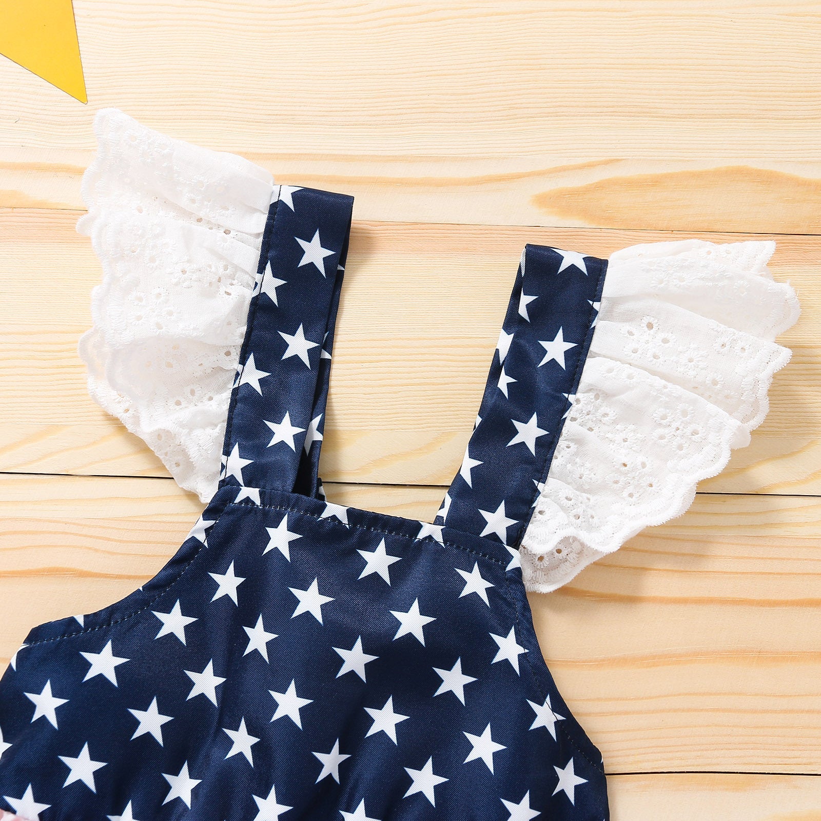 Baby Girls 4th-of-July Independence Day Bowknot Denim Striped Dress
