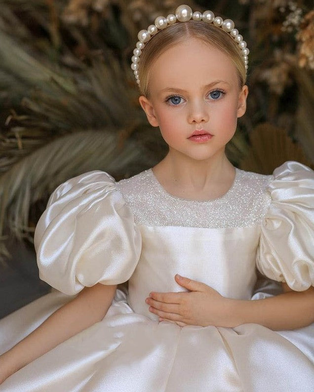 Kid Baby Girl Flower Girl Fluffy Yarn Wedding Birthday Dress