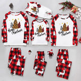 Family Matching Home Christmas Plaid Patchwork Print Pajamas