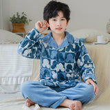 Kid Baby Boy Flannel Loungewear Autumn Winter Pajamas