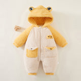 Newborn Down Cotton Jumpsuit Bodysuit Winter Hooded Romper